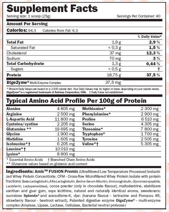 whey pure Fusion 23kg Inhaltsstoffe