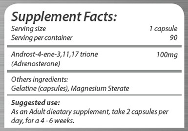 Arcas Nutrition Adrenosterone 90 gélules faits et chiffres