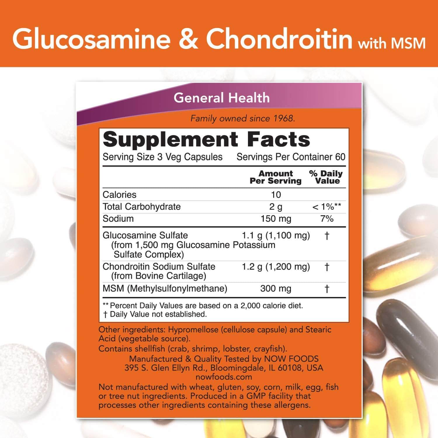 NOW Foods Glucosamine & Chondroitin with MSM 90 Kapseln facts