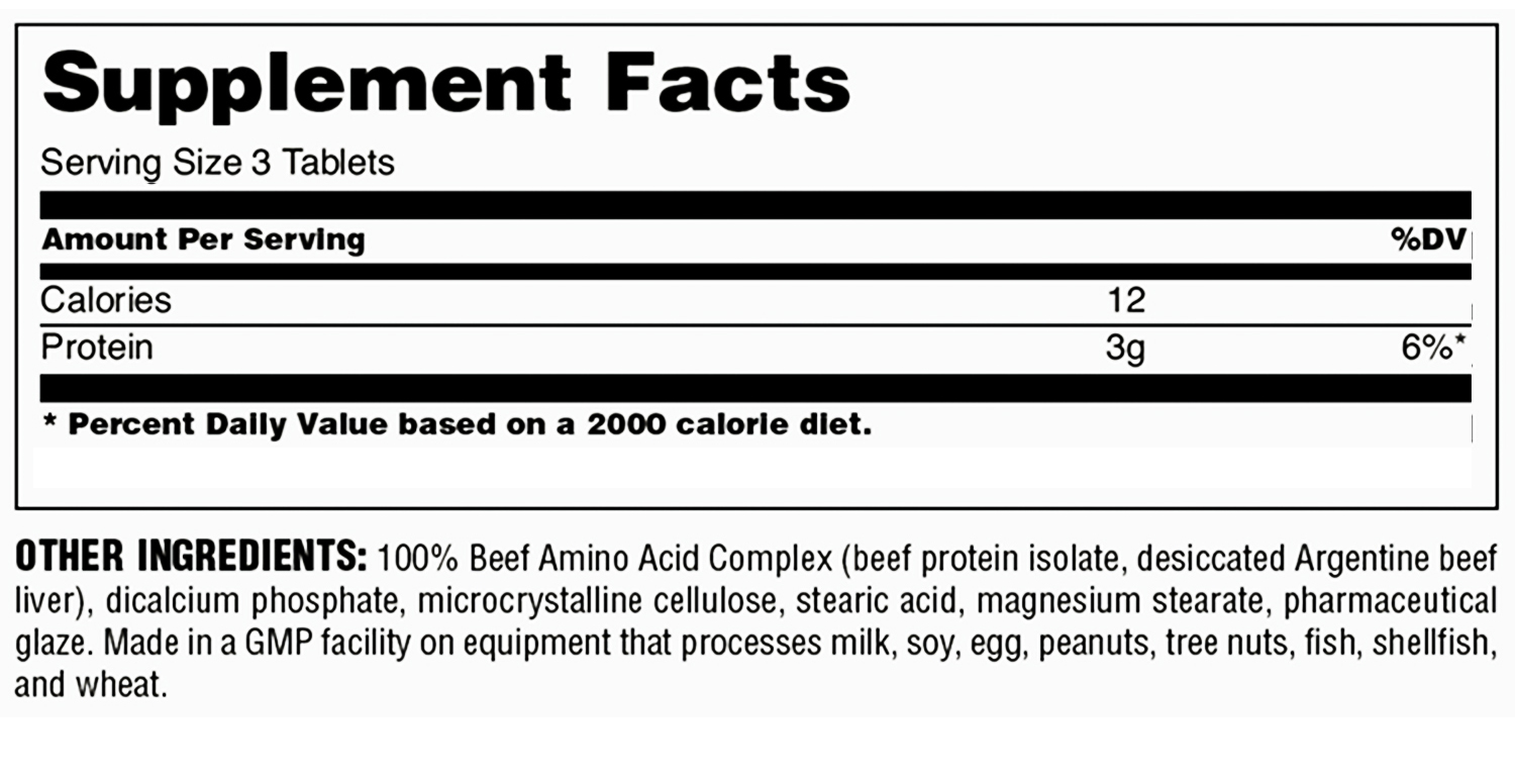Universal Nutrition 100% amminoacidi di manzo 200 compresse - Versione USA fatti