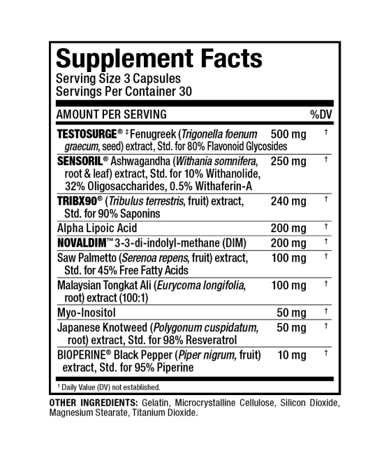 ALLMAX Nutrition TestoFX 90 capsules facts