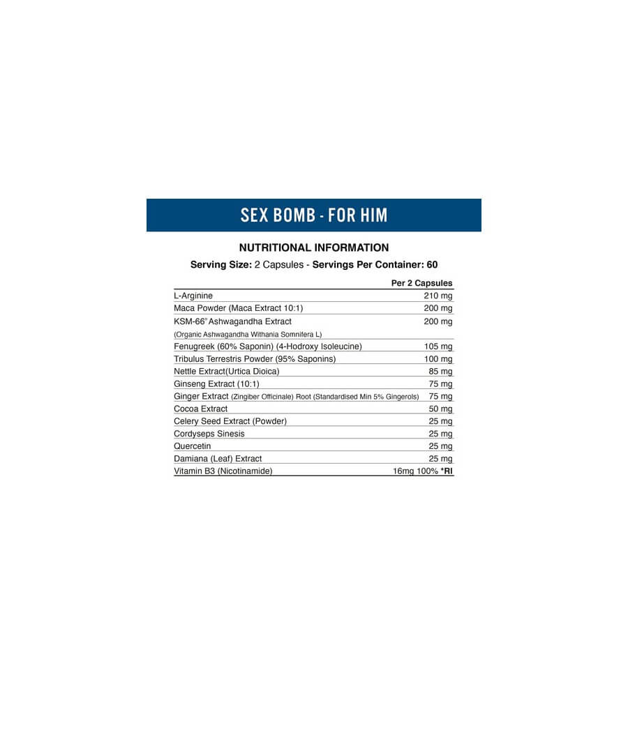 Applied Nutrition Sex Bomb For Him 120 Tabletten facts