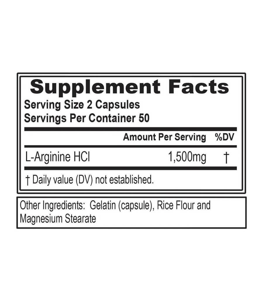 Evlution Nutrition L-Arginine 1500 mg 100 Kapseln facts