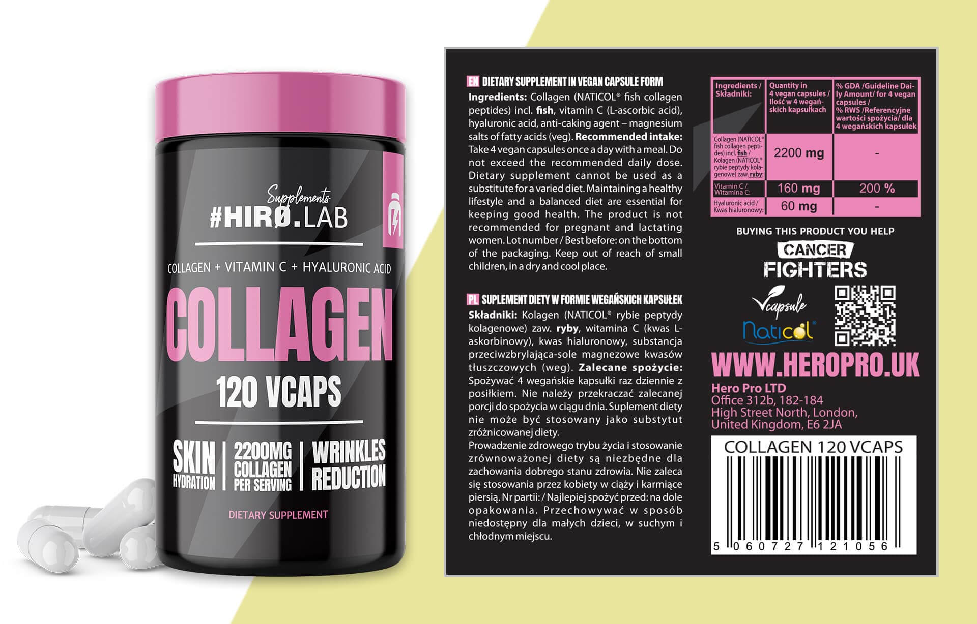 HIRO.LAB Collagen 120 Vcaps facts