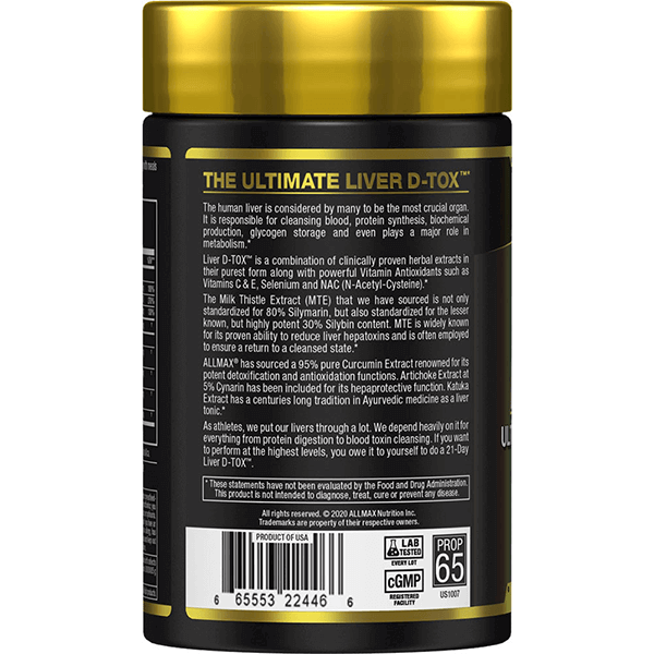 ALLMAX Nutrition Liver D-tox 42 Kapseln facts