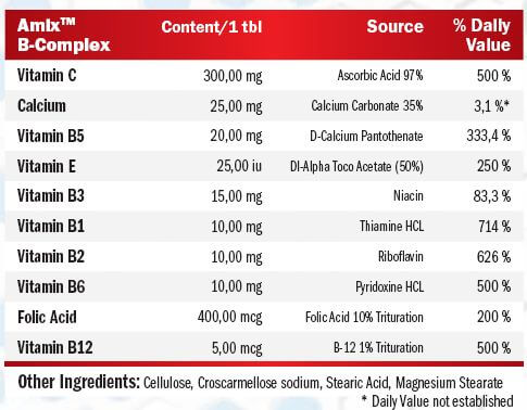Amix B-Complex + Vitamin C & E 90 Kapseln facts