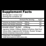 Insane Veinz is a non-stimulant pre-workout nutritional supplement formulated with proven ingredients to increase nitric oxide production and provide blood pumping circulation for a pumped up, vein bursting physique.