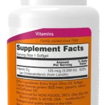 Now Vitamin D-3 5000 IU 120 softgels facts