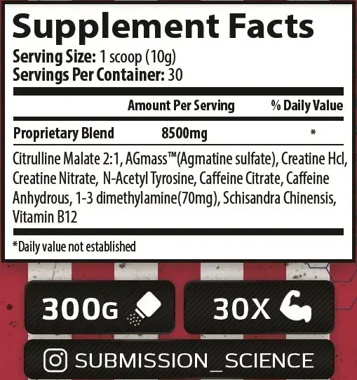 Submission Science Rocky 1,3 DMAA 300 g facts